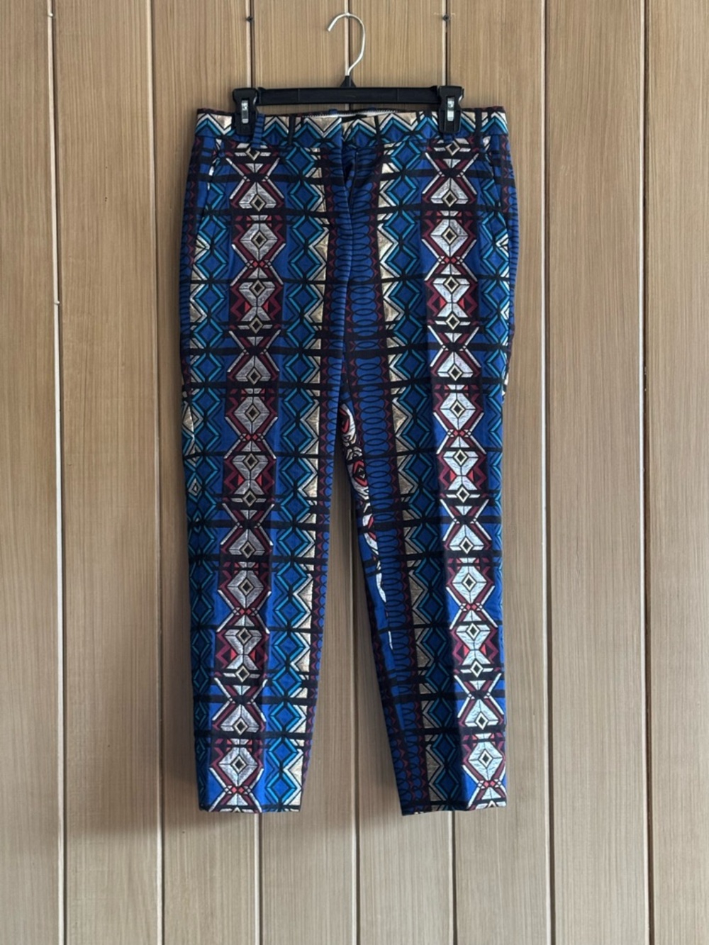J. Crew Blue Geometric Cropped Pants